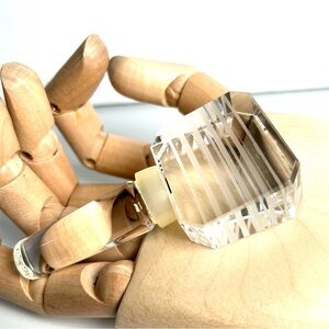 Mikasa CHEERS Lead Crystal Bottle Stopper Etched Lines Mitered Square Top NWOT